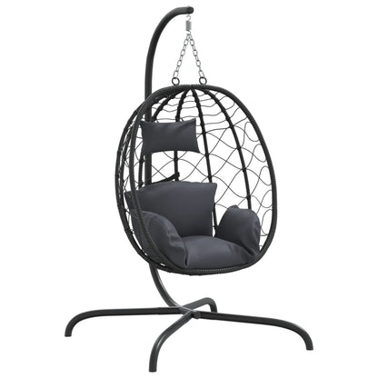 Hanging Egg Chair With Cushion Poly Rattan&Steel