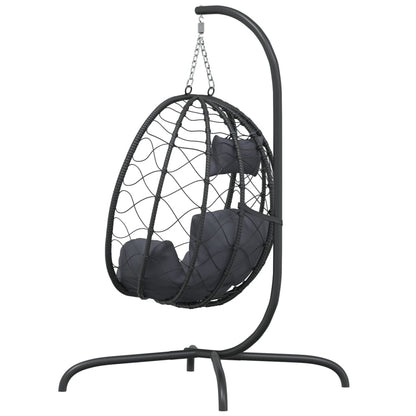 Hanging Egg Chair With Cushion Poly Rattan&Steel