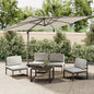 Cantilever Garden Parasol With Led Lights And Aluminium Pole 400X300 Cm