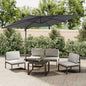 Cantilever Garden Parasol With Led Lights And Aluminium Pole 400X300 Cm