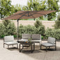 Cantilever Garden Parasol With Led Lights And Aluminium Pole 400X300 Cm