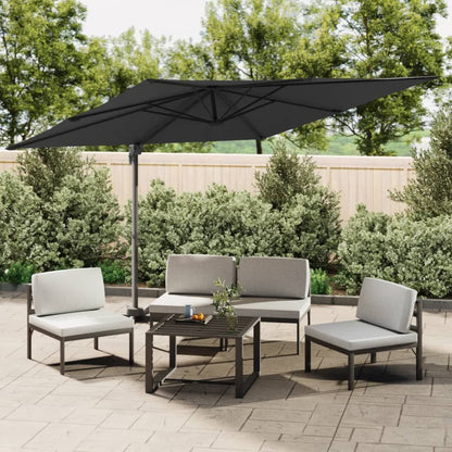 Cantilever Garden Parasol With Led Lights And Aluminium Pole 400X300 Cm
