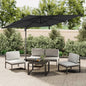 Cantilever Garden Parasol With Led Lights And Aluminium Pole 400X300 Cm