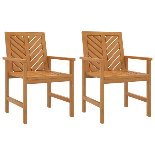 Garden Dining Chairs 2 Pcs Solid Wood Acacia