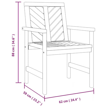 Garden Dining Chairs 2 Pcs Solid Wood Acacia