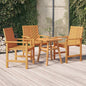 Garden Dining Chairs 2 Pcs Solid Wood Acacia
