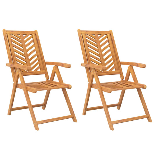 Reclining Garden Chairs 2 Pcs Solid Wood Acacia