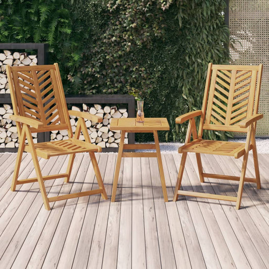 Reclining Garden Chairs 2 Pcs Solid Wood Acacia