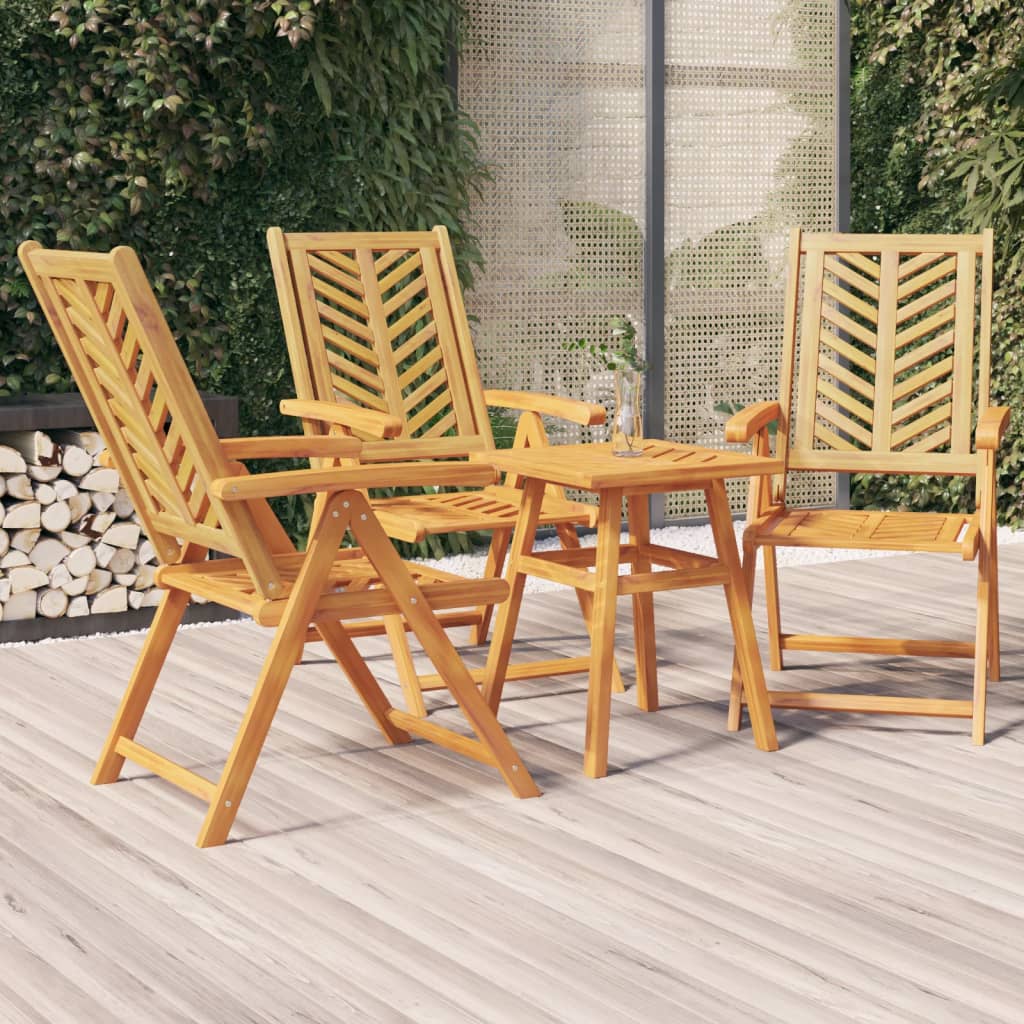 Reclining Garden Chairs 2 Pcs Solid Wood Acacia