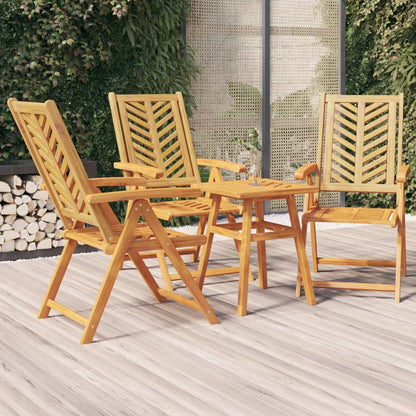 Reclining Garden Chairs 2 Pcs Solid Wood Acacia
