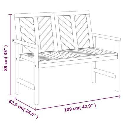 Garden Bench 109 Cm Solid Wood Acacia