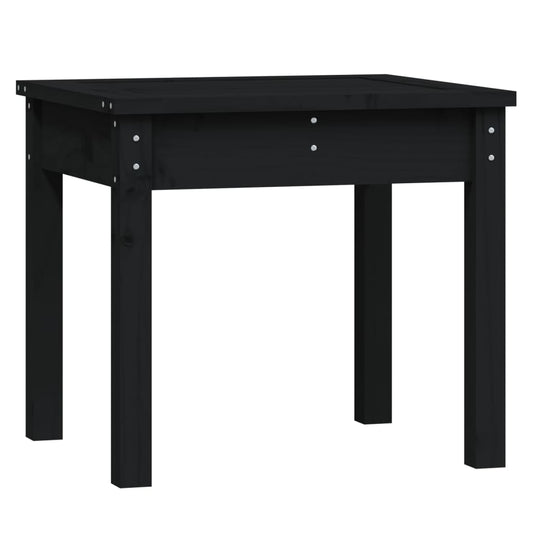 Garden Bench Black Solid Wood Pine