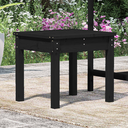 Garden Bench Black Solid Wood Pine