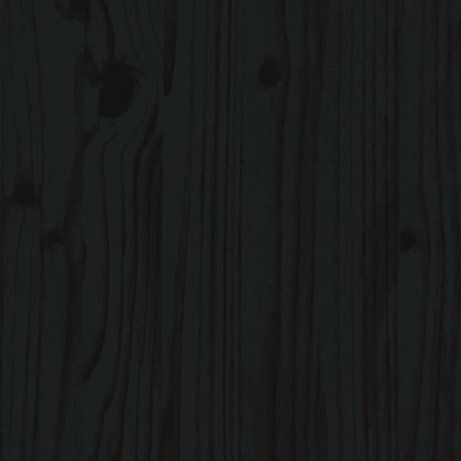 Garden Bench Black Solid Wood Pine