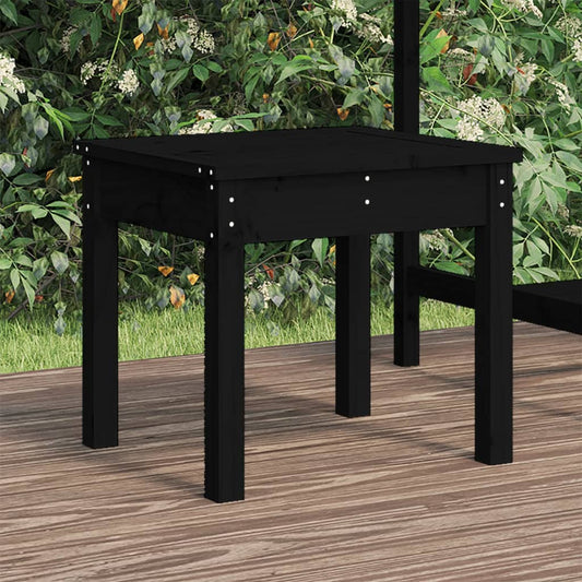 Garden Bench Black Solid Wood Pine