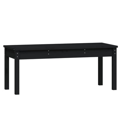 Garden Bench Black Solid Wood Pine