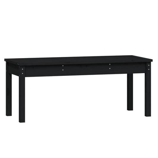 Garden Bench Black Solid Wood Pine