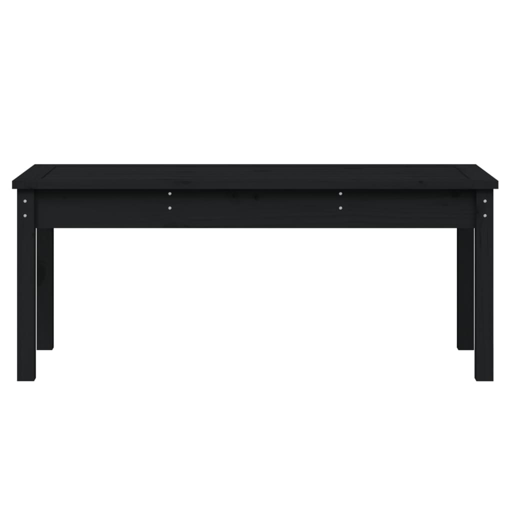 Garden Bench Black Solid Wood Pine