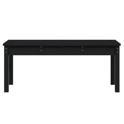Garden Bench Black Solid Wood Pine