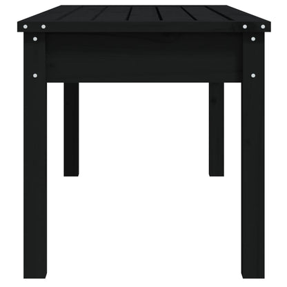 Garden Bench Black Solid Wood Pine