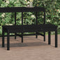 Garden Bench Black Solid Wood Pine