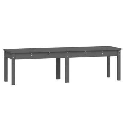 2-Seater Garden Bench Grey Solid Wood Pine