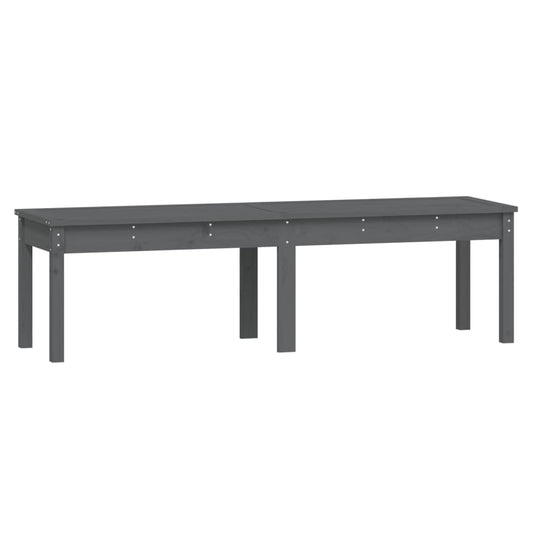 2-Seater Garden Bench Grey Solid Wood Pine