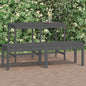2-Seater Garden Bench Grey Solid Wood Pine