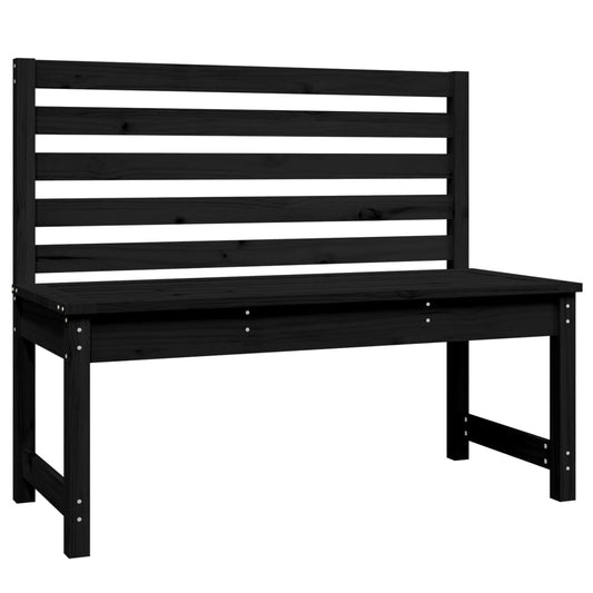 Garden Bench Black 109 Cm Solid Wood Pine