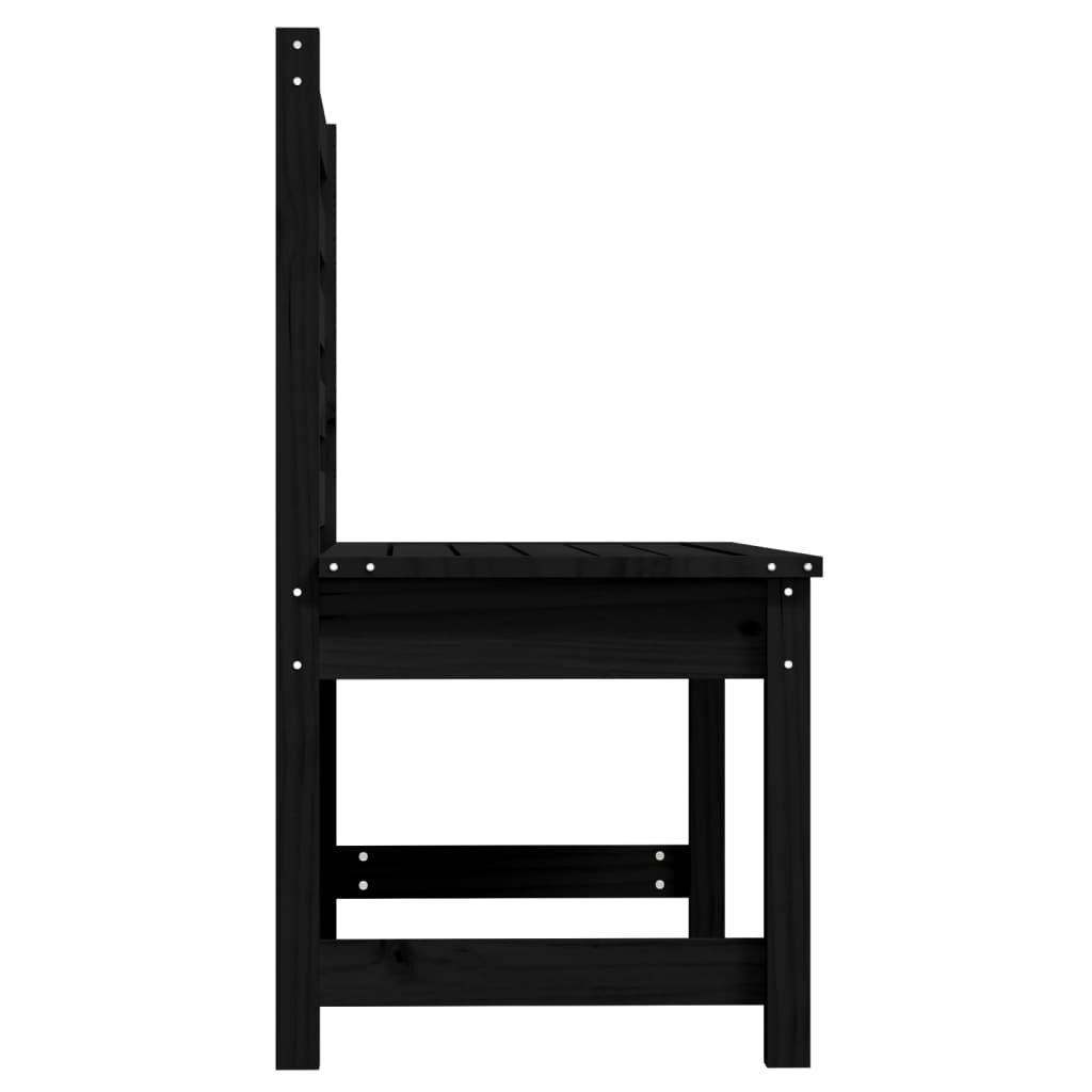 Garden Bench Black 109 Cm Solid Wood Pine