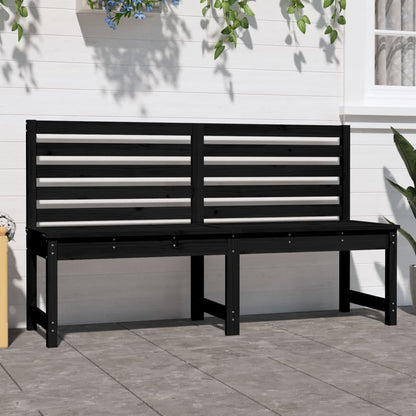 Garden Bench Black 157.5 Cm Solid Wood Pine