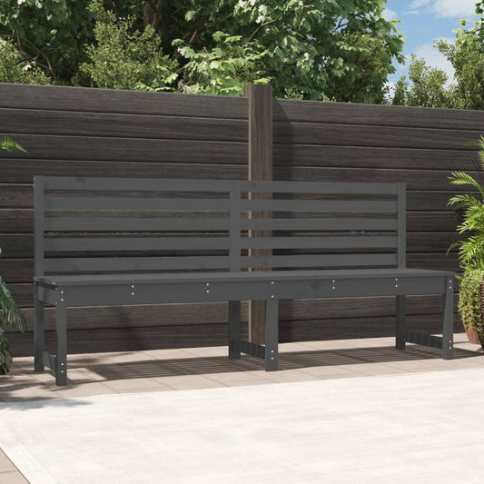 Garden Bench Grey 201.5 Cm Solid Wood Pine