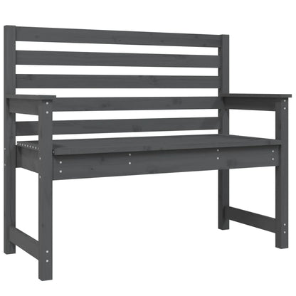 Garden Bench Grey Solid Wood Pine