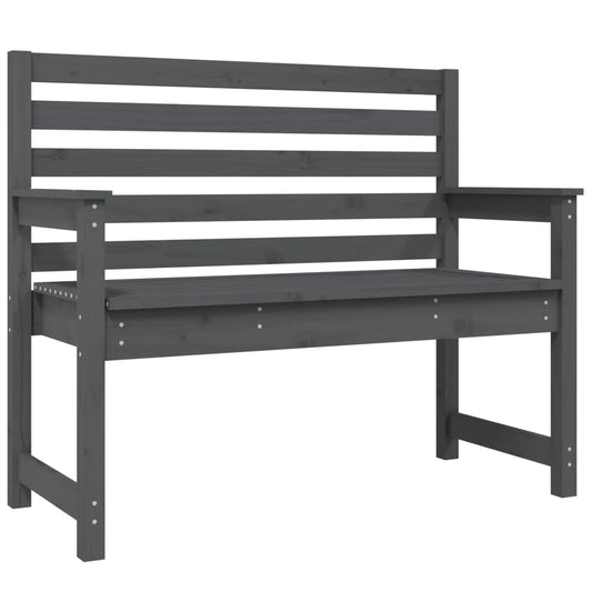 Garden Bench Grey Solid Wood Pine