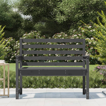 Garden Bench Grey Solid Wood Pine