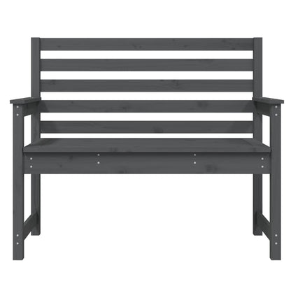 Garden Bench Grey Solid Wood Pine
