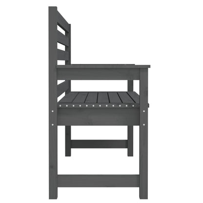 Garden Bench Grey Solid Wood Pine