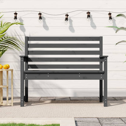Garden Bench Grey Solid Wood Pine