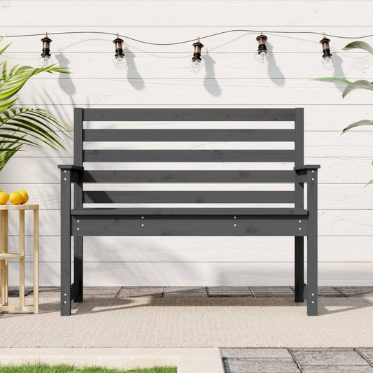 Garden Bench Grey Solid Wood Pine