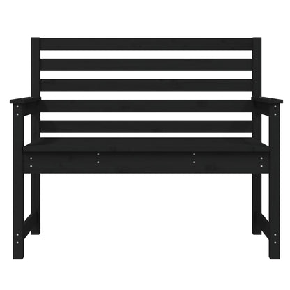 Garden Bench Black Solid Wood Pine