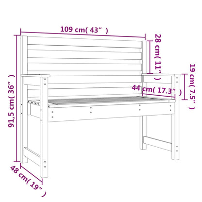 Garden Bench Black Solid Wood Pine