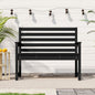 Garden Bench Black Solid Wood Pine