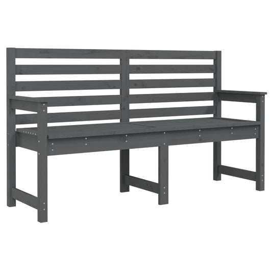 Garden Bench Grey Solid Wood Pine