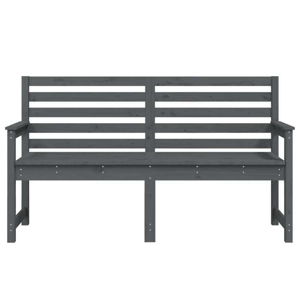 Garden Bench Grey Solid Wood Pine