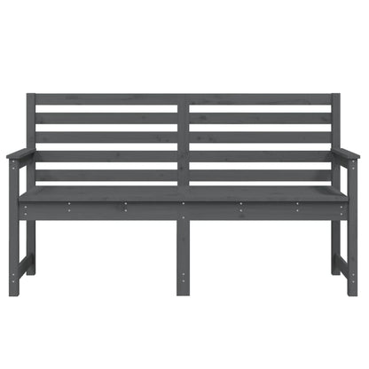 Garden Bench Grey Solid Wood Pine