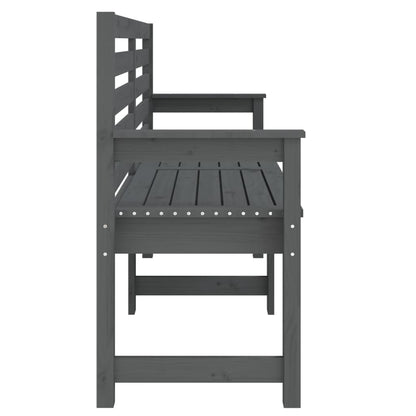 Garden Bench Grey Solid Wood Pine