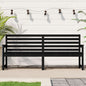 Garden Bench Black Solid Wood Pine