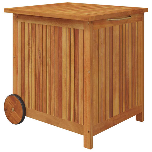 Garden Storage Box With Wheels Solid Wood Acacia