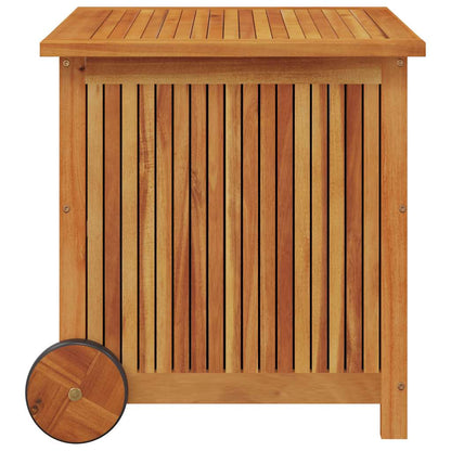Garden Storage Box With Wheels Solid Wood Acacia