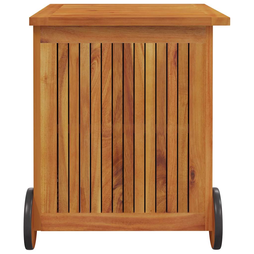 Garden Storage Box With Wheels Solid Wood Acacia